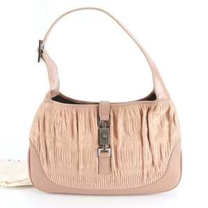 Gucci Jackie 001 3306 Satin Leather Shoulder Bag/Handbag Pink Women's